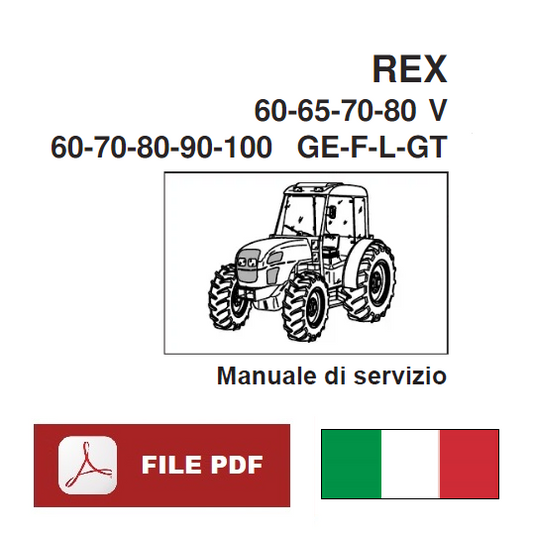 LANDINI REX 60 70 80 90 100 GE F L GT Manuale officina riparazione assistenza trattore ITALIANO