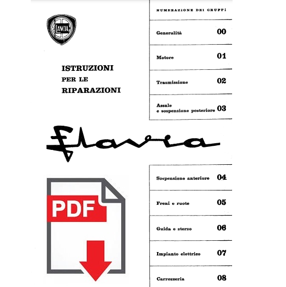 Lancia Flavia Manuale officina istruzioni riparazione assistenza ITALIANO