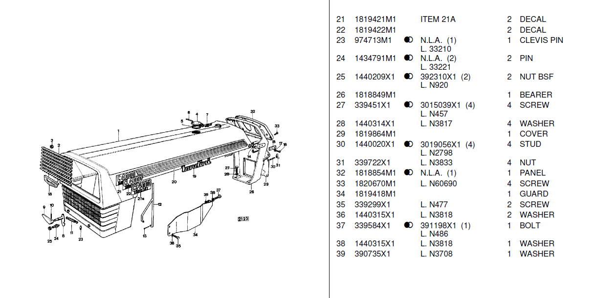 Trattore LANDINI 4000 Special Catalogo ricambi Manuale parti esplosi SPARE PARTS