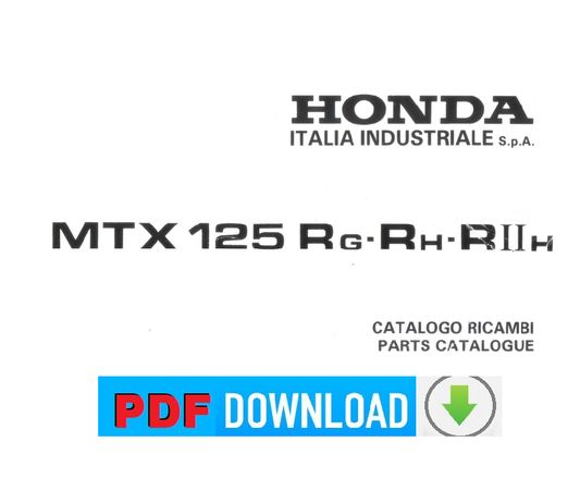 HONDA MTX 125 RH RG RIIH Catalogo ricambi Manuale parti esplosi ITALIANO INGLESE