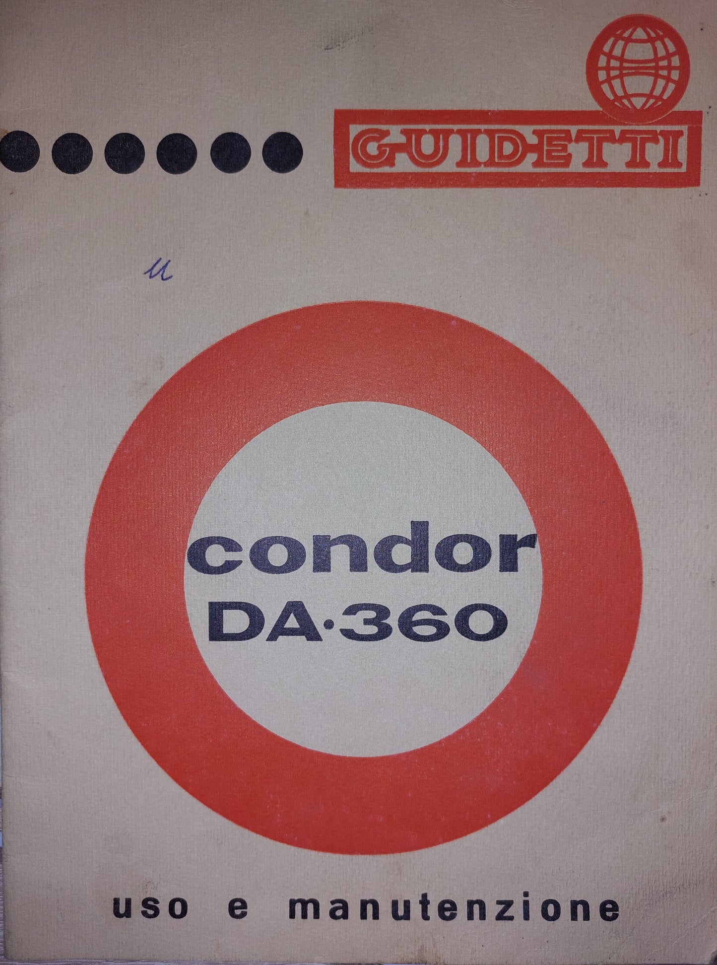 GUIDETTI CONDOR DA360 motore Manuale uso manutenzione Libretto istruzioni Catalogo ricambi