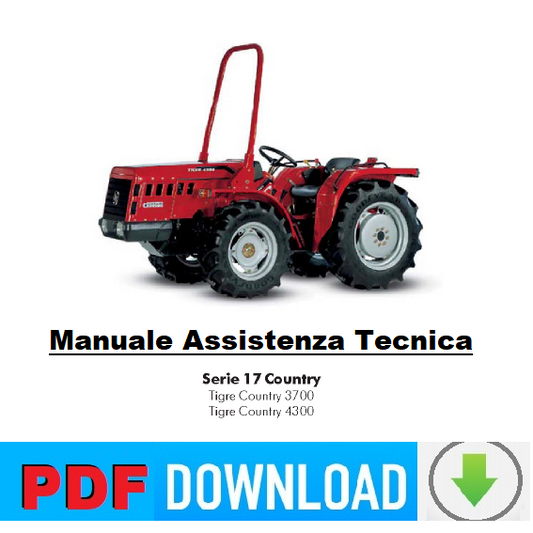 Trattore CARRARO serie 17 Tigre Country 3700 4300 Manuale officina riparazione ITALIANO