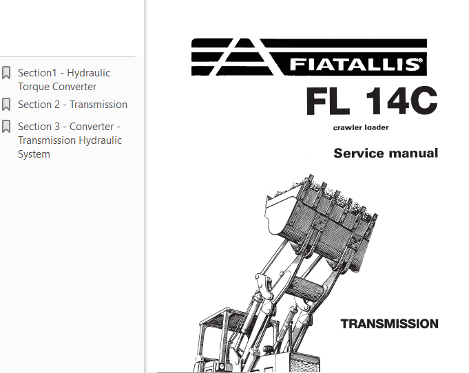 Fiatallis FL14-C Manuale officina riparazione Workshop service manual ENGLISH FL14C