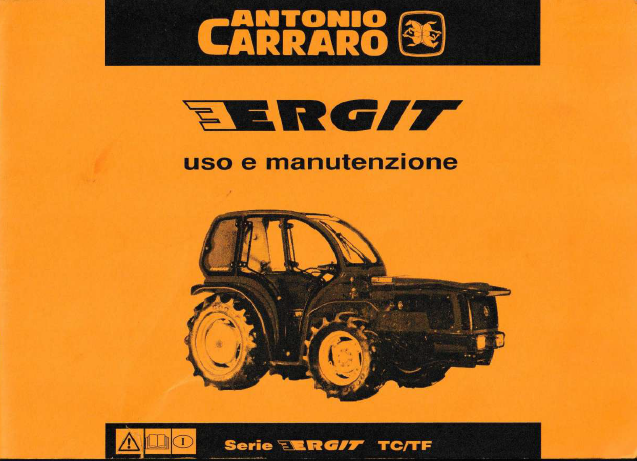 Carraro Ergit serie 2090 TC 5400 6400 Manuale uso manutenzione Libretto istruzioni trattore