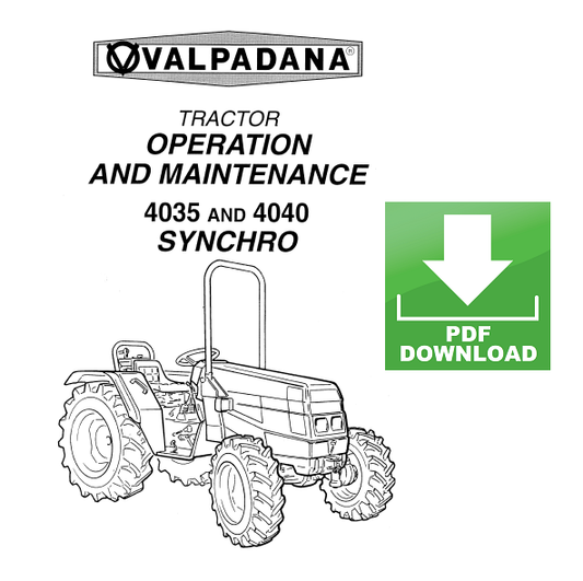VALPADANA 4040 4035 SYNCHRO Tractor Operation and Maintenance manual