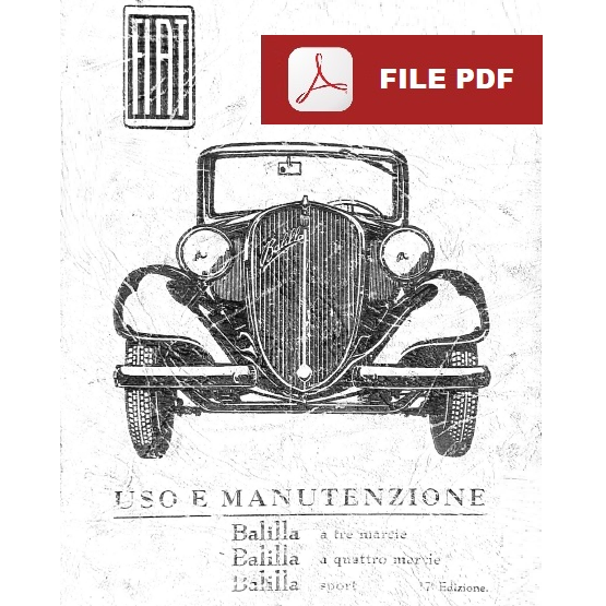 Fiat Balilla 508 508A 508B Sport (1937) Manuale uso manutenzione Libretto istruzioni ITALIANO