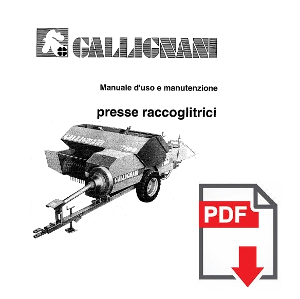 GALLIGNANI 146 148 149 5000 6000 7000 8000 Manuale uso manutenzione Libretto istruzioni pressa raccoglitrice