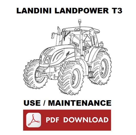 LANDINI LANDPOWER T3 125 135 145 165 180 Use Maintenance Manual instructions ENGLISH