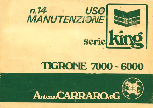 Trattore Carraro 6000 7000 serie King Manuale uso manutenzione Libretto istruzioni ITALIANO