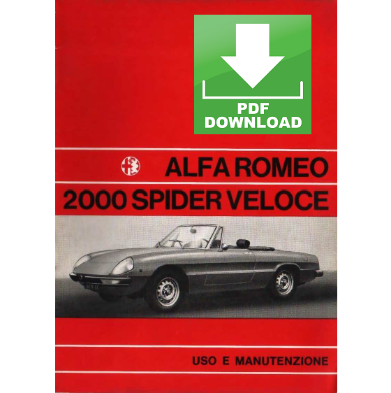 Alfa Romeo 2000 Duetto Spider Manuale uso manutenzione Libretto istruzioni ITALIANO