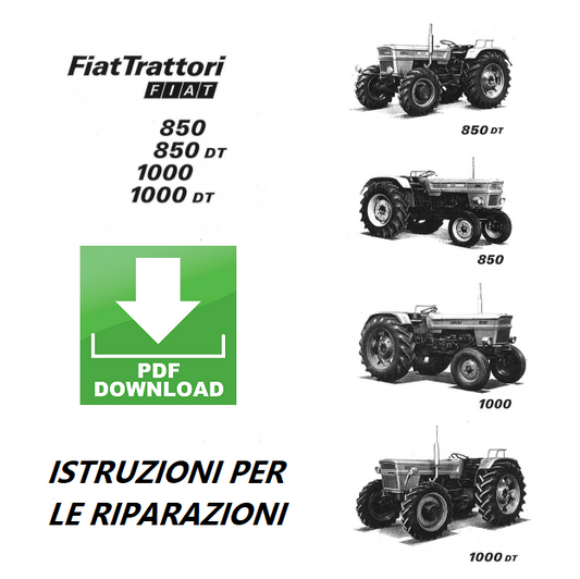 Trattore FIAT 850 1000 DT Manuale officina Istruzioni riparazione assistenza ITALIANO