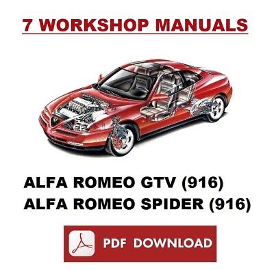 Alfa Romeo GTV SPIDER 916 Manuale officina Istruzioni per le riparazioni ENGLISH