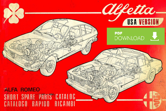 Alfa Romeo ALFETTA GTV 2000 Catalogo ricambi Manuale parti esplosi SPARE PARTS