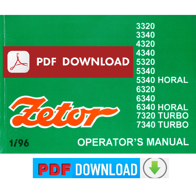 ZETOR 6320 6340 Horal 7320 7340 Turbo Operator's manual service instructions