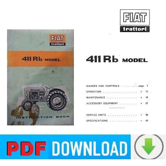 Trattore Fiat 411Rb Manuale uso manutenzione Libretto istruzioni Owner's manual