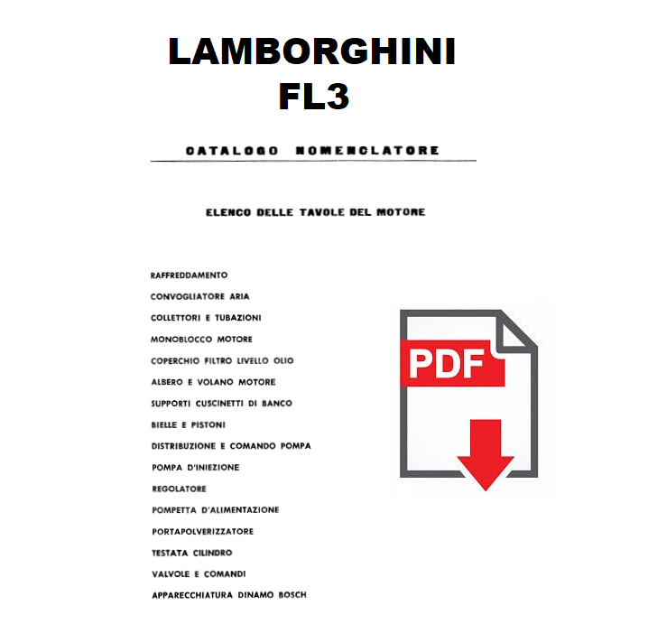 motore Lamborghini FL3 (trattore 5 CTL) Manuale ricambi Catalogo parti esplosi 