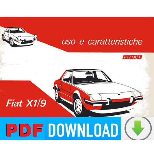 FIAT X1/9 X19 Manuale uso manutenzione Libretto istruzioni e caratteristiche ITA