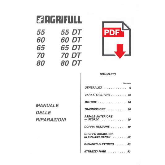 AGRIFULL 55 - 55 DT Manuale officina istruzioni riparazioni assistenza trattore