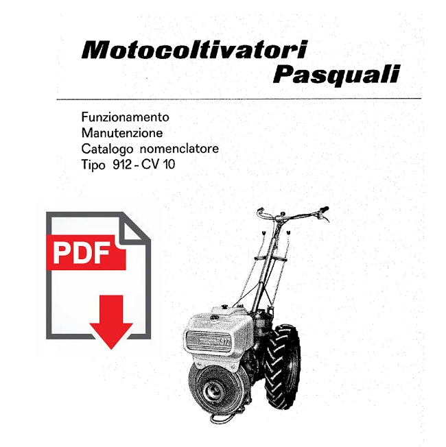 PASQUALI 912 Manuale Uso Manutenzione libretto istruzioni + catalogo ricambi