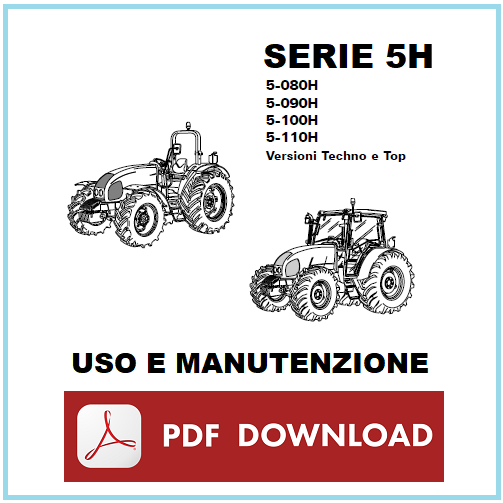 LANDINI 5-090H serie 5H Manuale uso manutenzione Libretto istruzioni trattore