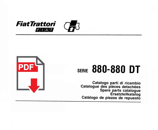 FIAT 880 - 880 DT Catalogo ricambi Manuale parti esplosi trattore SPARE PARTS