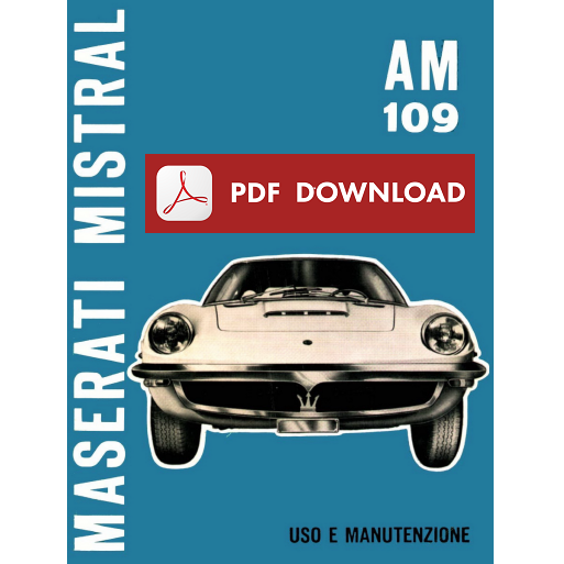 Maserati MISTRAL AM 109 Manuale uso manutenzione Libretto istruzioni ITALIANO