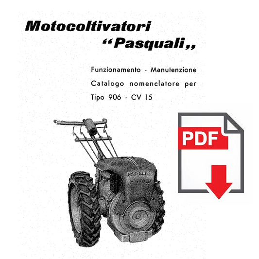 PASQUALI 906 Manuale Uso Manutenzione libretto istruzioni + catalogo ricambi 