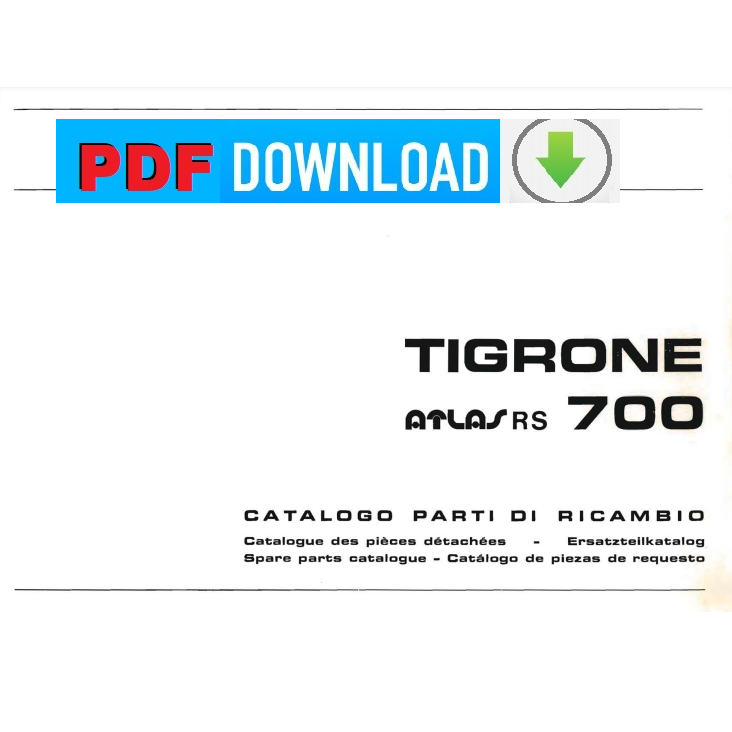 Carraro Tigrone ATLAS RS 700 Catalogo ricambi Manuale parti esplosi SPARE PARTS