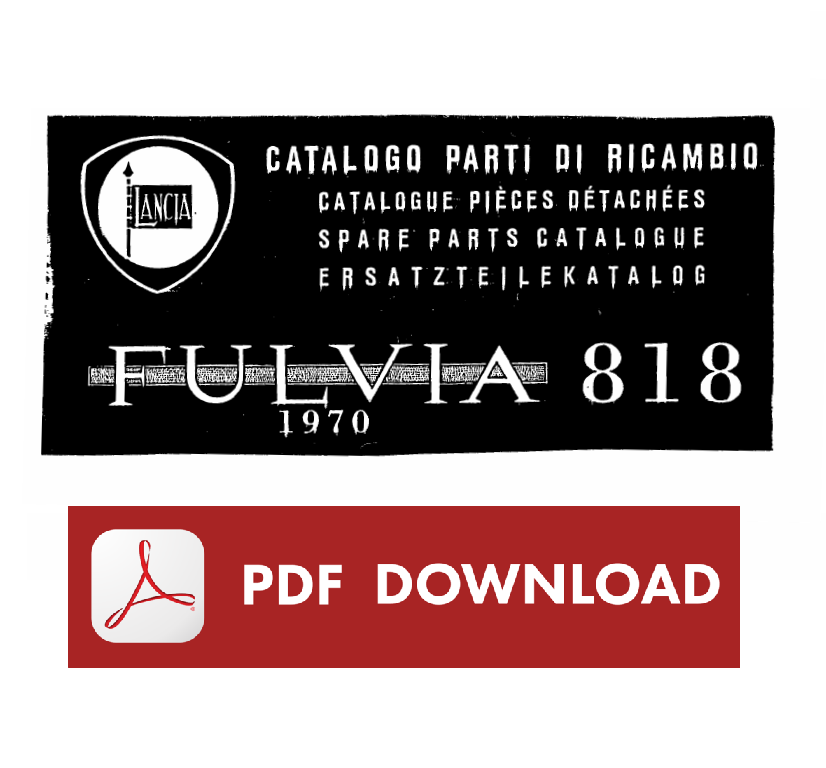 Lancia Fulvia 2a serie (1970) Catalogo ricambi Manuale parti esplosi SPARE PARTS