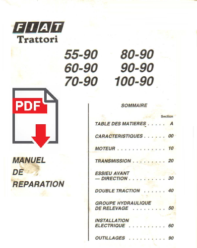 FIAT 55-90 60-90 70-90 80-90 90-90 100-90 e DT Manuale Officina riparazione FRA