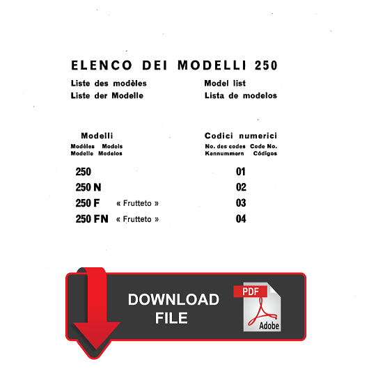 Catalogo ricambi trattore FIAT serie 250 N F FN "Frutteto" Manuale parti esplosi