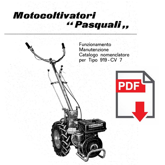 PASQUALI 919 Manuale Uso Manutenzione libretto istruzioni + catalogo ricambi