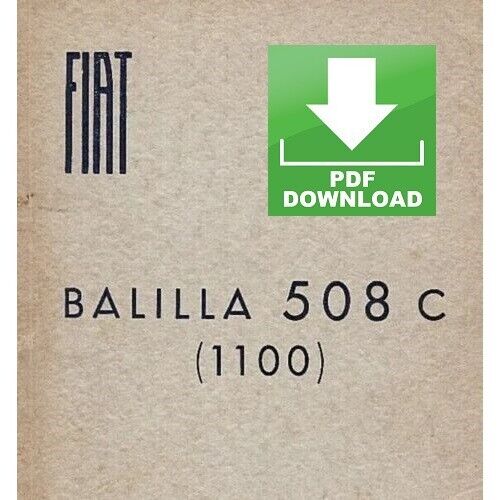 Fiat Balilla 508C (1100) Manuale officina Istruzioni per le riparazioni d'epoca