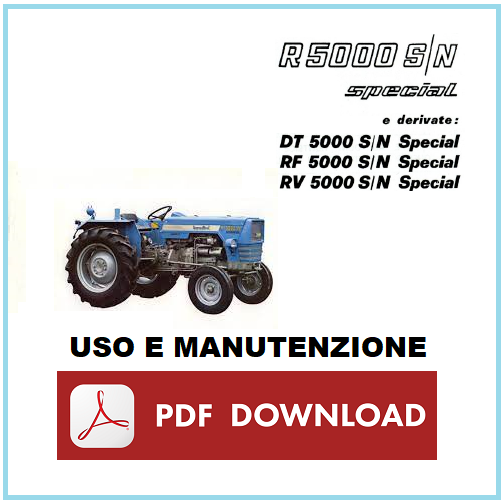 LANDINI R5000S R5000N DT Manuale uso manutenzione Libretto istruzioni trattore