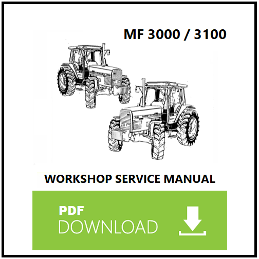 MASSEY FERGUSON MF 3000 3100 Manuale officina Istruzioni per riparazioni INGLESE