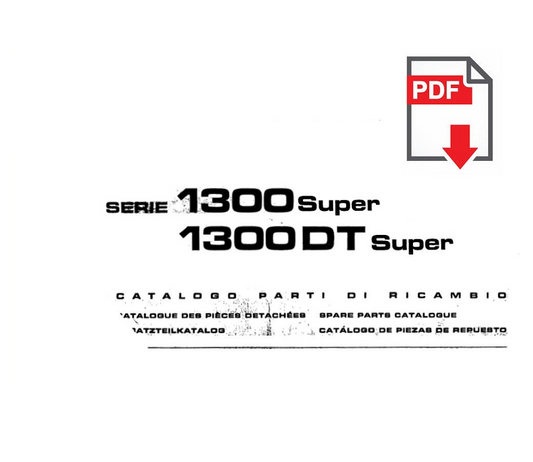 Catalogo ricambi FIAT 1300 DT SUPER Manuale parti esplosi SPARE PARTS BOOK