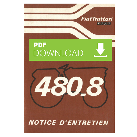tracteur FIAT 480-8 Notice entretien Manuel guide d'usage Instructions FRANCESE