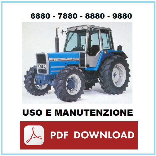 LANDINI 8880 2RM 4RM Manuale uso manutenzione libretto istruzioni trattore ITA