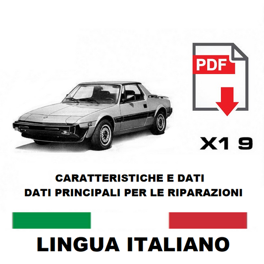 FIAT X19 X1/9 Manuale officina Istruzioni Assistenza e riparazione Service