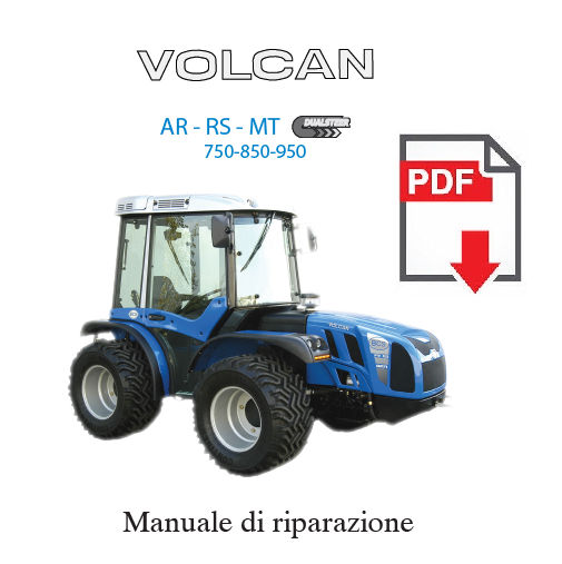 BCS VOLCAN AR RS RT 750 850 950 Manuale officina Istruzioni riparazione trattore