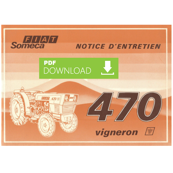 Trattore FIAT 470 Vigneron Manuale uso manutenzione Libretto istruzioni FRANCESE