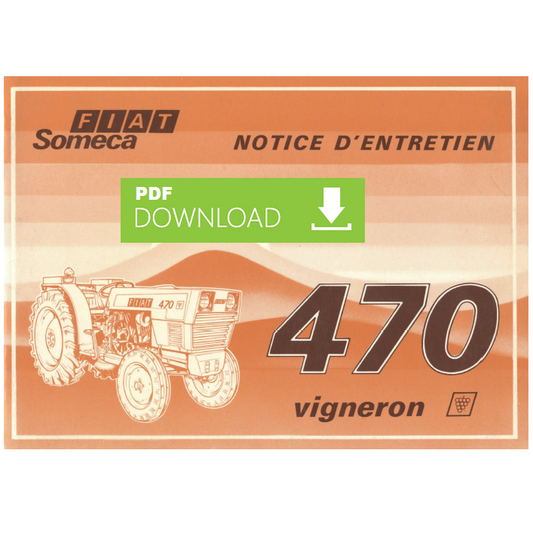 Trattore FIAT 470 Vigneron Manuale uso manutenzione Libretto istruzioni FRANCESE