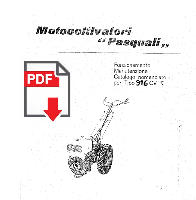PASQUALI 916 Manuale Uso Manutenzione libretto istruzioni + catalogo ricambi