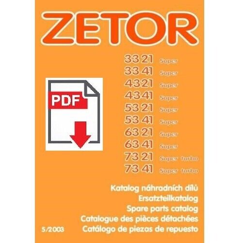 ZETOR 7321 7341 SUPER TURBO Catalogo ricambi Manuale parti trattore SPARE PARTS