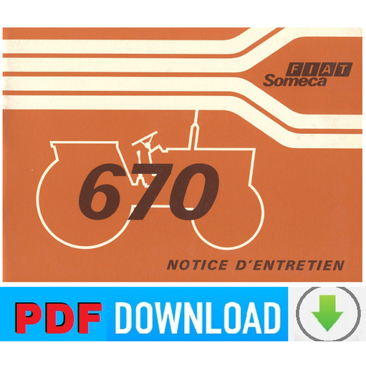 Trattore FIAT 670 - 670 DT Manuale uso manutenzione Libretto istruzioni FRANCESE