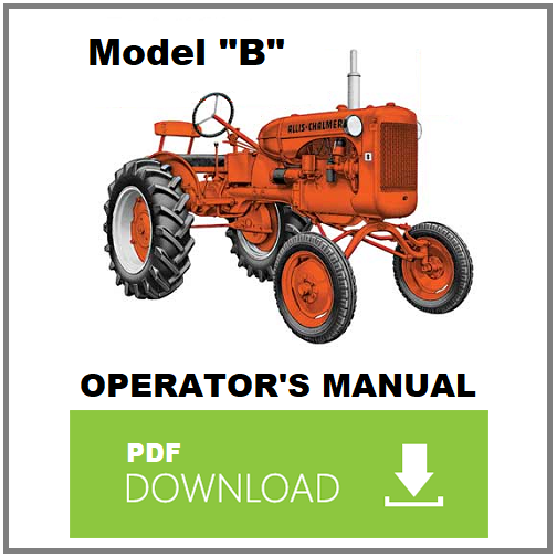 Allis Chalmers tractor model "B" Operator's manual Uso Manutenzione istruzioni