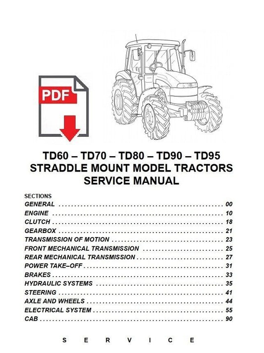 New Holland Repair Manual TD60 TD70 TD80 TD90 TD95 Tractor Workshop service book