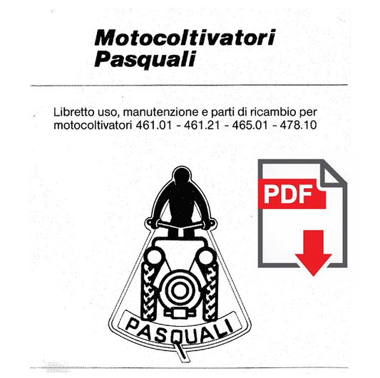 PASQUALI 465.01 Manuale uso manutenzione libretto istruzioni Catalogo ricambi 