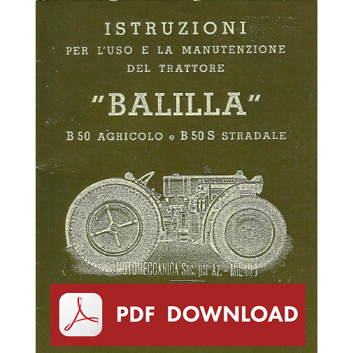 MOTOMECCANICA BALILLA B50 Manuale uso manutenzione Libretto istruzioni trattore