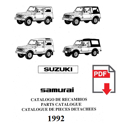 SUZUKI SAMURAI 1992 Catalogo ricambi Manuale parti esplosi SPARE PARTS BOOK